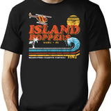 Island Hoppers Retro Magnum Pi Worn T-Shirt for Men & Women, T-Shirts Graphic Tee - Black