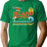 Island Hoppers Retro Magnum Pi Worn T-Shirt for Men & Women, T-Shirts Graphic Tee - Green