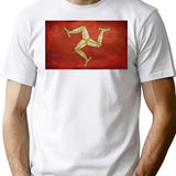 Isle Of Man Flag T-Shirt - Retro Graphic Tee for Men & Women - White