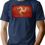Isle Of Man Flag T-Shirt - Retro Graphic Tee for Men & Women - Navy