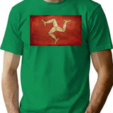 Isle Of Man Flag T-Shirt - Retro Graphic Tee for Men & Women - Green