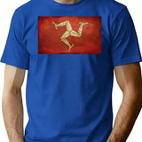 Isle Of Man Flag T-Shirt - Retro Graphic Tee for Men & Women - Blue