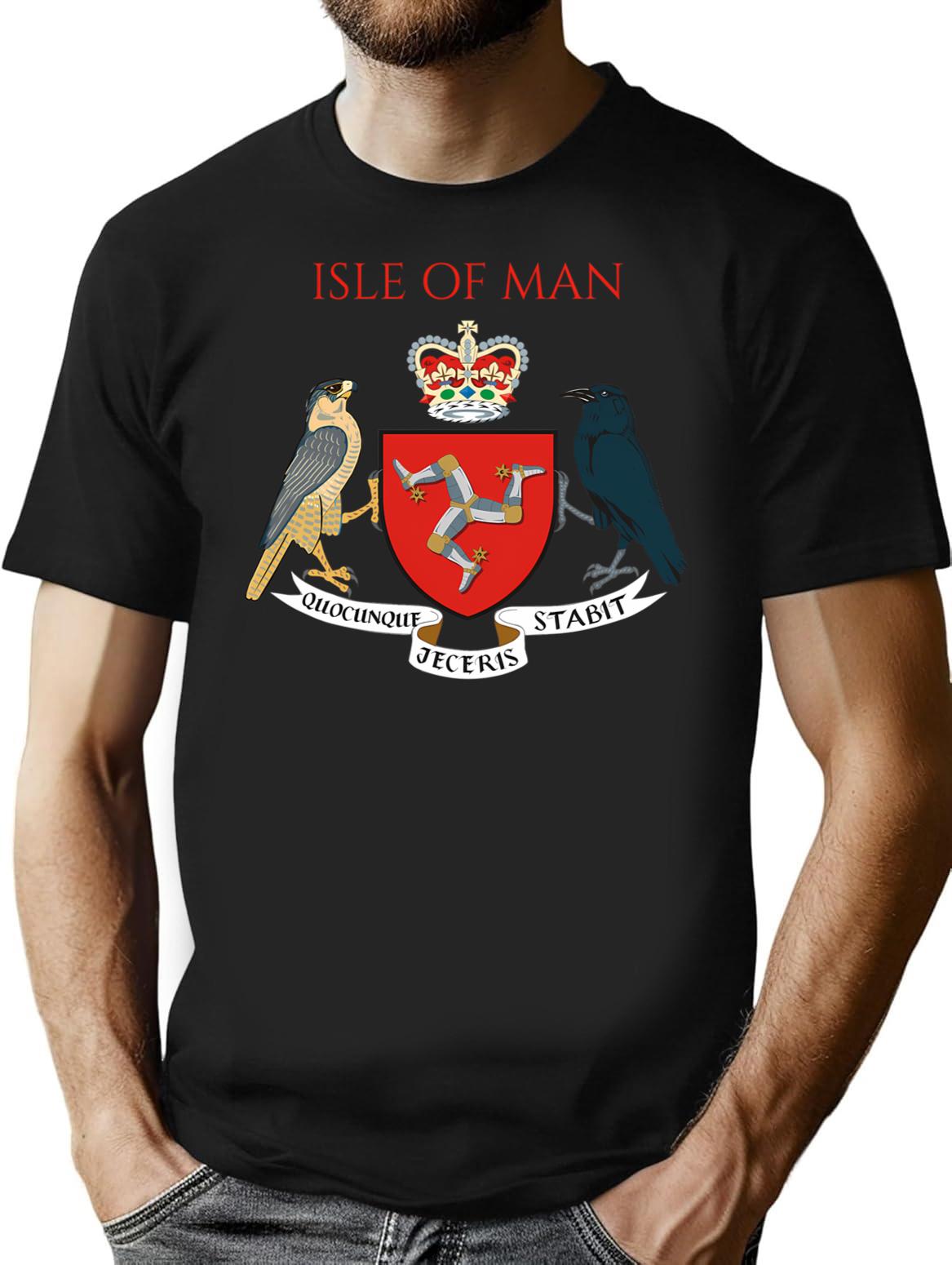 Isle Of Man T-Shirt - Retro Graphic Tee for Men & Women - Black