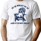It Is What It Is And It Is Not Great Retro Raccoon T-Shirt - White