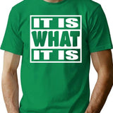 It Is What It Is - Man Woman Funny Gift T-shirt - Green