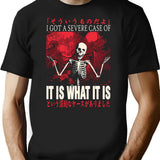 It Is What It Is Skeleton Japanese T-Shirt - Black