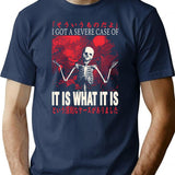 It Is What It Is Skeleton Japanese T-Shirt - Navy