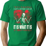 It Is What It Is Skeleton Japanese T-Shirt - Green
