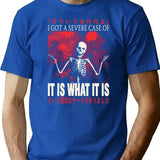 It Is What It Is Skeleton Japanese T-Shirt - Blue