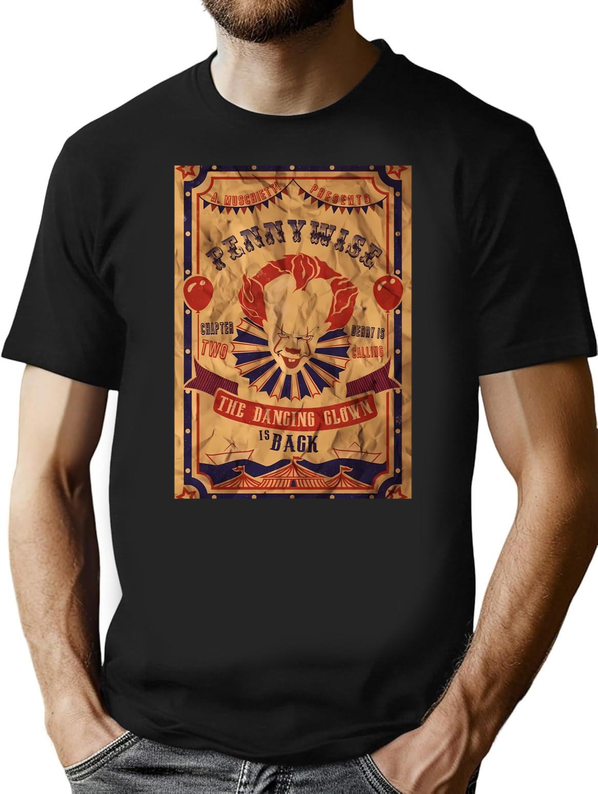 It The Clown Poster T-Shirt for Men & Women, T-Shirts Graphic Tee - Black