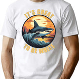 It's Great To Be White T-Shirt - Retro Graphic Tee for Men & Women - White