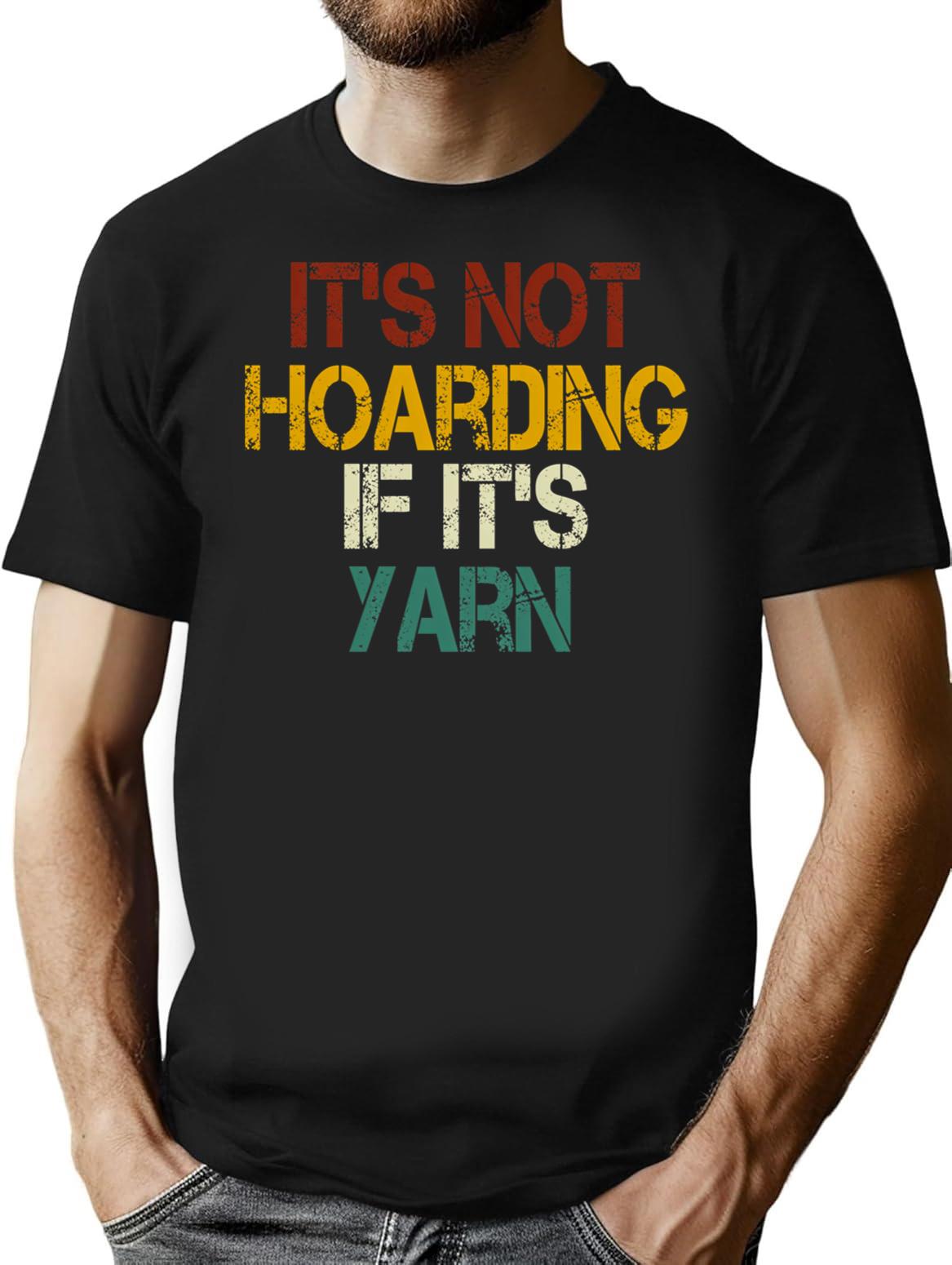 It's Not Hoarding If It's Yarn Crochet Gift Funny Crochet Crochet Lover Gift Crocheting Tees Crochet Lover Crocheting Gift Crochet Gift For Womens Vintage Style - Black