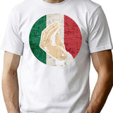 Italian Hand Gesture Sing Language Funny Italy Flag Vintage T-Shirt - White