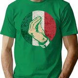 Italian Hand Gesture Sing Language Funny Italy Flag Vintage T-Shirt - Green