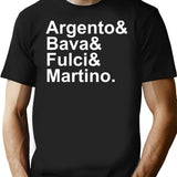 Italian Horror Directors 4 T-Shirt for Men & Women, T-Shirts Graphic Tee - Black
