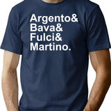 Italian Horror Directors 4 T-Shirt for Men & Women, T-Shirts Graphic Tee - Navy