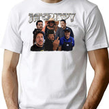 Ja'crispy Vintage Collage (1) T-Shirt - Retro Graphic Casual Tee - White