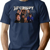 Ja'crispy Vintage Collage (1) T-Shirt - Retro Graphic Casual Tee - Navy