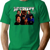 Ja'crispy Vintage Collage T-Shirt - Retro Graphic Casual Tee - Green