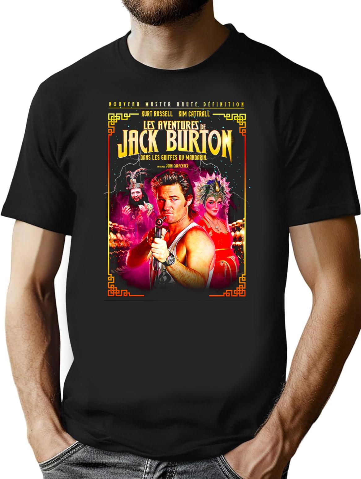 Jack Burton French Movie Poster Dks T-Shirt for Men & Women, T-Shirts Graphic Tee - Black