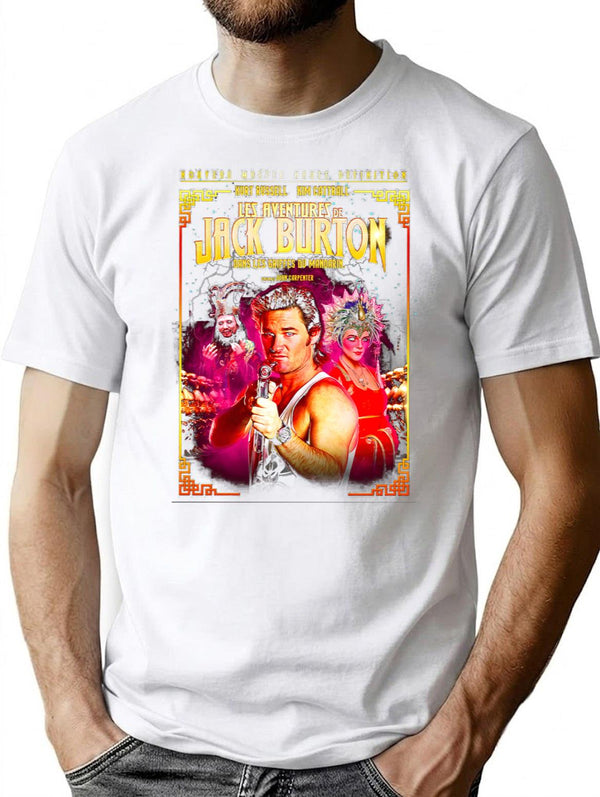 Jack Burton French Movie Poster Dks T-Shirt for Men & Women, T-Shirts Graphic Tee - White