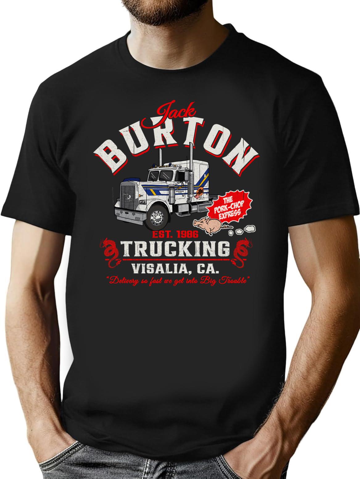 Jack Burton Pork Chop Express Trucking Dks T-Shirt for Men & Women, T-Shirts Graphic Tee - Black