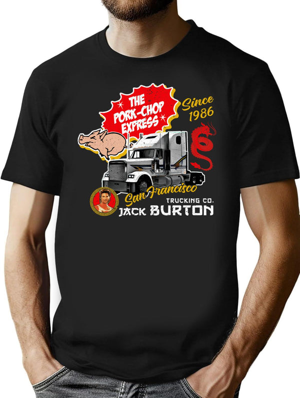 Jack Burton Pork Chop Express Trucking T-Shirt for Men & Women, T-Shirts Graphic Tee - Black