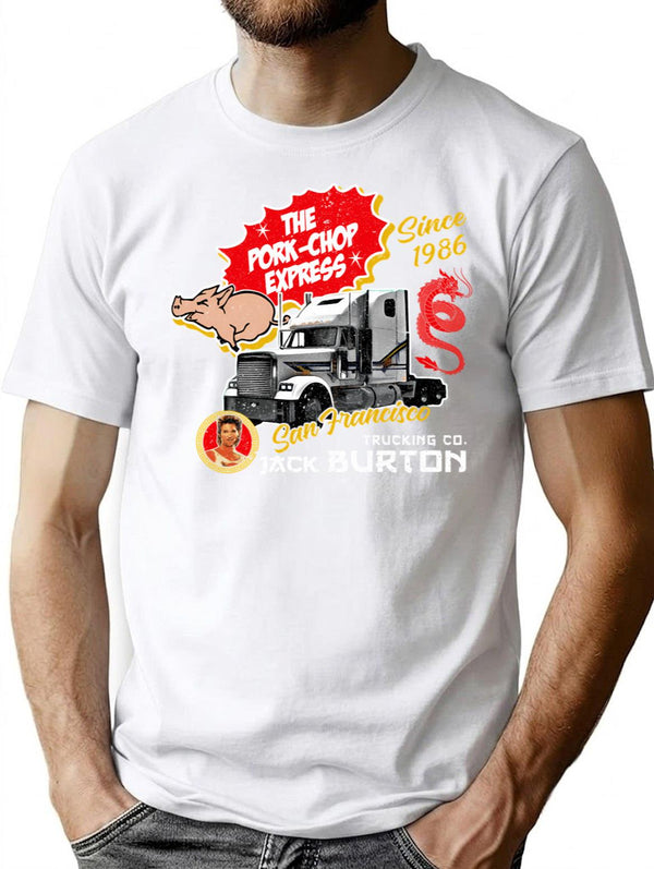 Jack Burton Pork Chop Express Trucking T-Shirt for Men & Women, T-Shirts Graphic Tee - White