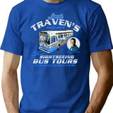 Jack Traven'S Sightseeing Bus Tours T-Shirt for Men & Women, T-Shirts Graphic Tee - Blue
