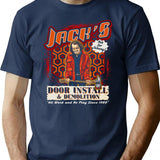 Jack'S Door Install And Demolition T-Shirt for Men & Women, T-Shirts Graphic Tee - Navy