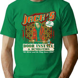 Jack'S Door Install And Demolition T-Shirt for Men & Women, T-Shirts Graphic Tee - Green