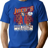 Jack'S Door Install And Demolition T-Shirt for Men & Women, T-Shirts Graphic Tee - Blue