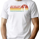 Jackalope Retro Stripes - Funny Vintage Desert Cryptid Gift T-Shirt - White