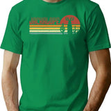 Jackalope Retro Stripes - Funny Vintage Desert Cryptid Gift T-Shirt - Green