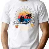 Jacksonville Beach Surf Paradise T-Shirt - Retro Graphic Tee for Men & Women - White