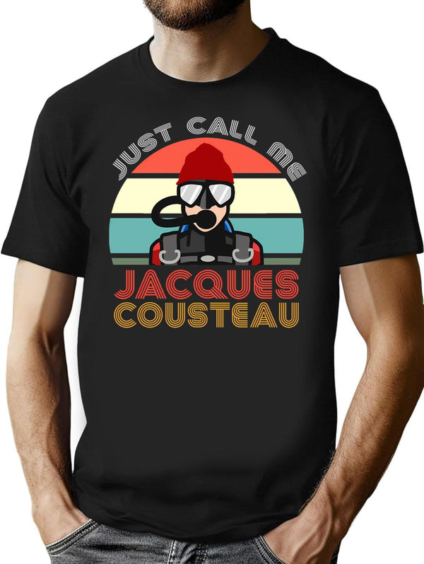 Jacques Cousteau Scuba Diving Legend Funny Quotes Classic T-Shirt - Black