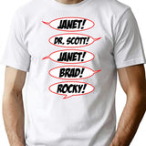 Janet Dr. Scott Janet Brad Rocky T-Shirt for Men & Women, T-Shirts Graphic Tee - White