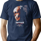 Japanese Evil Dead Worn Poster T-Shirt for Men & Women, T-Shirts Graphic Tee - Navy