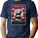 Japanese Miniature Pinscher Kawaii T-Shirt - Retro Graphic Tee for Men & Women - Navy