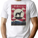 Japanese Whippet Kawaii T-Shirt - Retro Graphic Tee for Men & Women - White