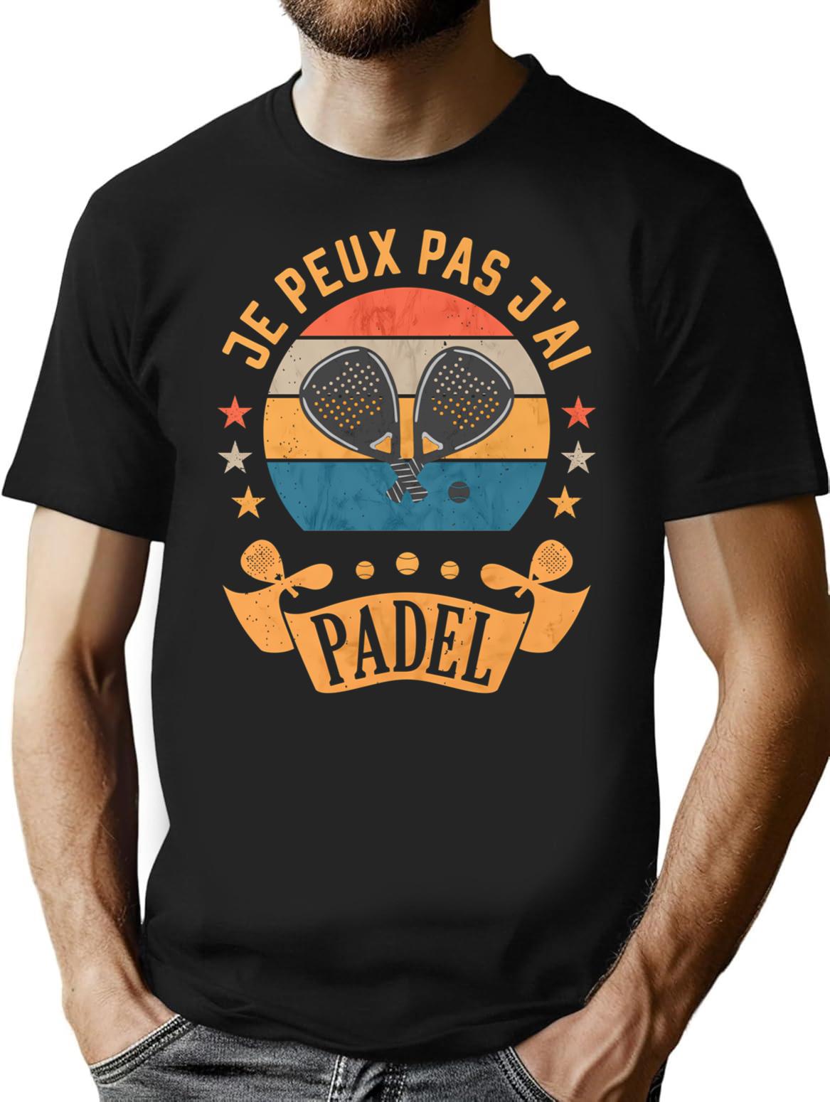 Je Peux Pas Jai Padel Funny Padel Player Gift T-Shirt - Black