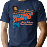 Jefferson Cleaners Move On Up T-Shirt - Retro Graphic Tee for Men & Women - Navy