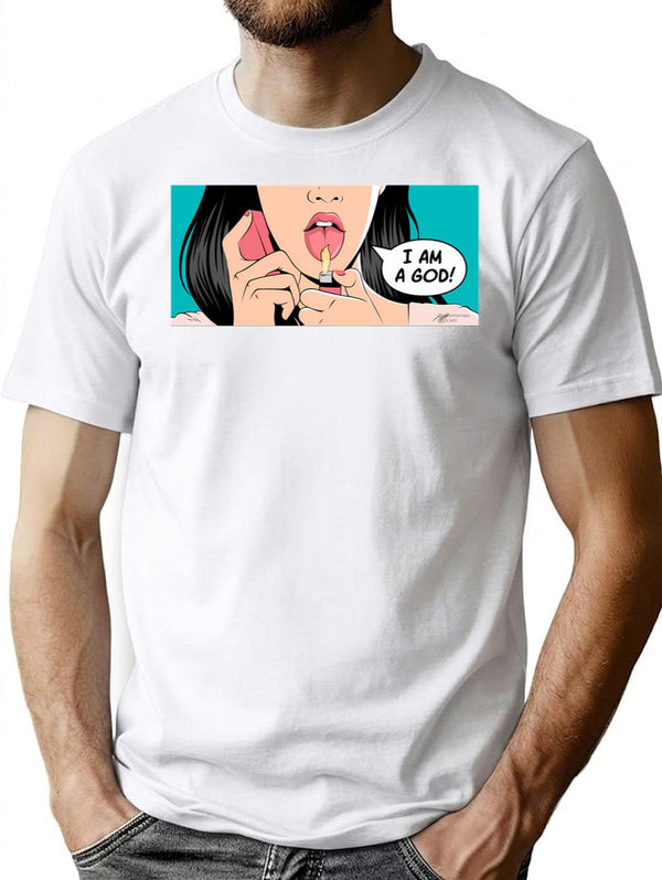 Jennifer'S Body - I Am A God T-Shirt for Men & Women, T-Shirts Graphic Tee - White