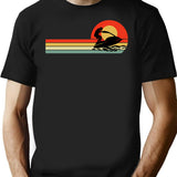 Jet Ski Water Sports Boat Sea Summer Vintage Retro T-Shirt - Black