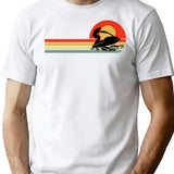 Jet Ski Water Sports Boat Sea Summer Vintage Retro T-Shirt - White