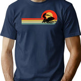Jet Ski Water Sports Boat Sea Summer Vintage Retro T-Shirt - Navy