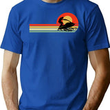 Jet Ski Water Sports Boat Sea Summer Vintage Retro T-Shirt - Blue