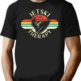 Jet Skiing Jet Ski Therapy Retro Loves Motor Boat T-Shirt - Black
