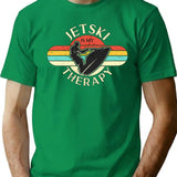Jet Skiing Jet Ski Therapy Retro Loves Motor Boat T-Shirt - Green