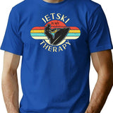 Jet Skiing Jet Ski Therapy Retro Loves Motor Boat T-Shirt - Blue